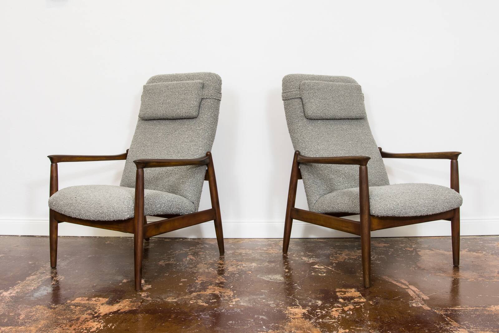Pair of Mid-Century High Back Armchairs, Edmund Homa, GFM, Poland, 1960s,