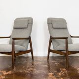 Pair of Mid-Century High Back Armchairs, Edmund Homa, GFM, Poland, 1960s,