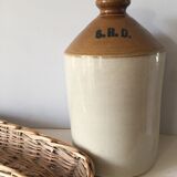 Two-coloured glazed sandstone pot SRD