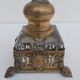 Bronze and crystal inkwell nineteenth Louis XVI and Marie-Antoinette medallion