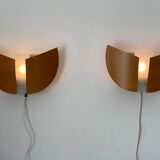 Pair of wooden sconces Lucid 1980