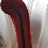 Red suede chairs, Knoll.