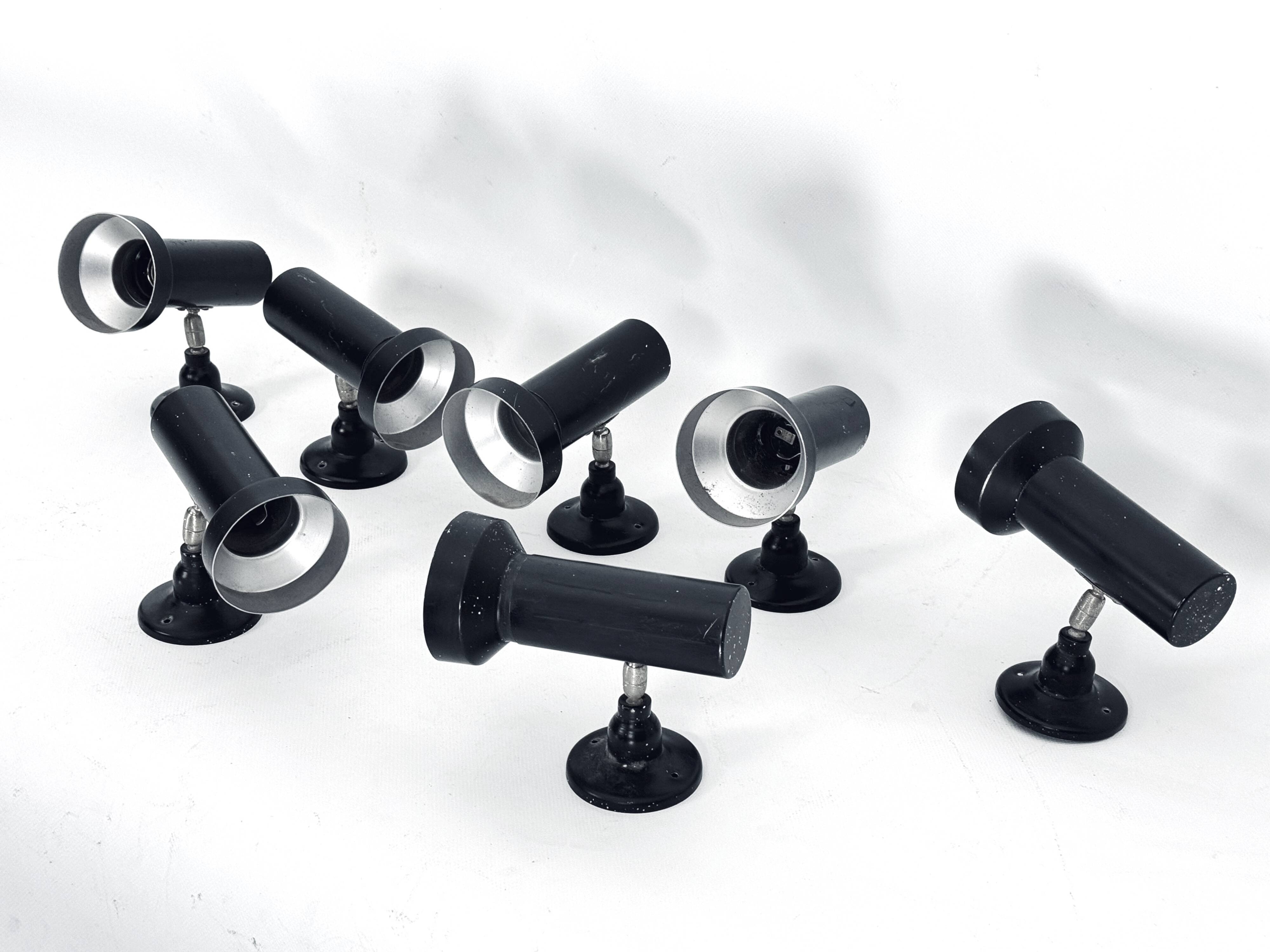 Mid-Century Set of Seven Italian spotlights from 60s