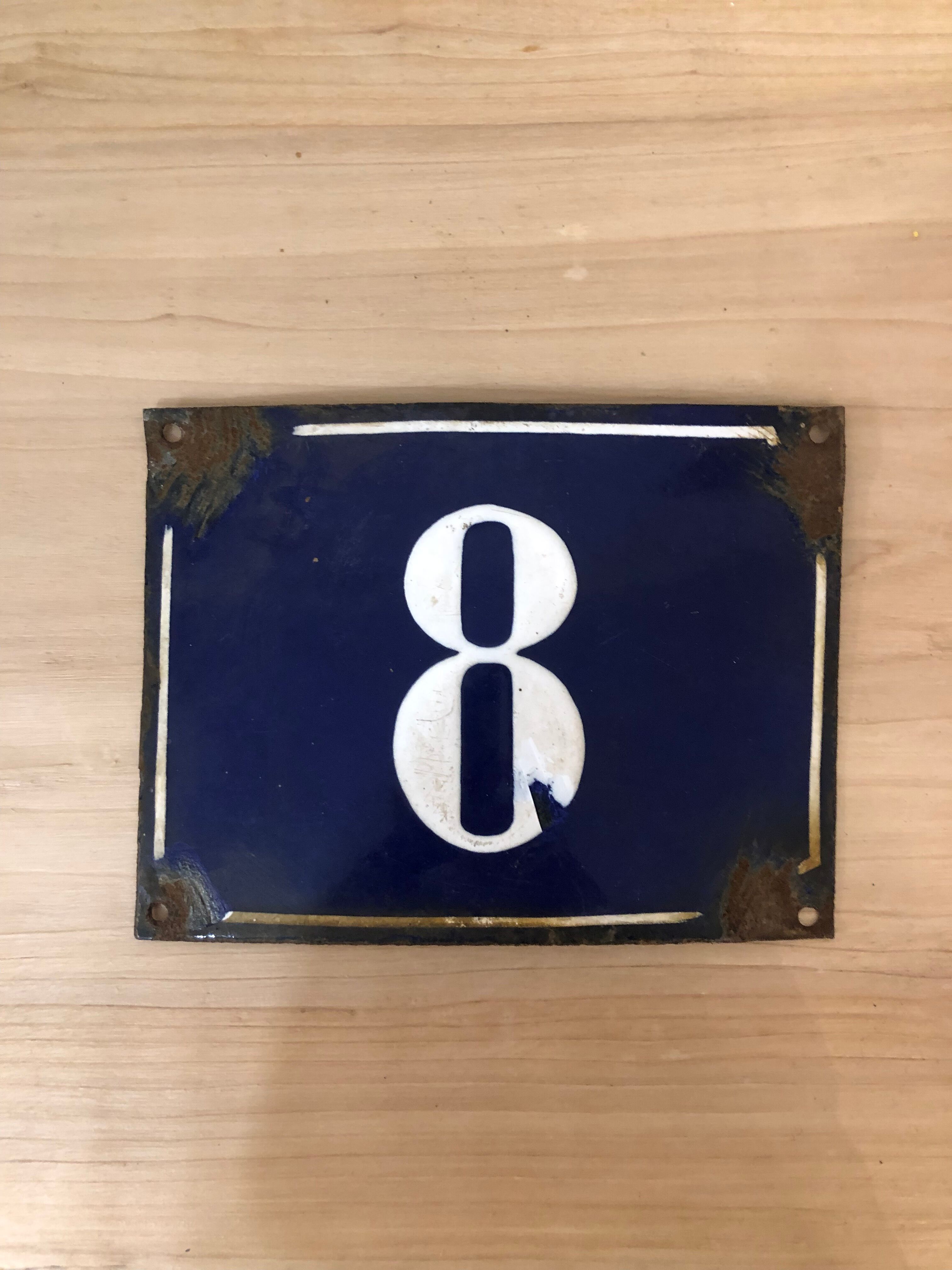 Enamelled plate number 8