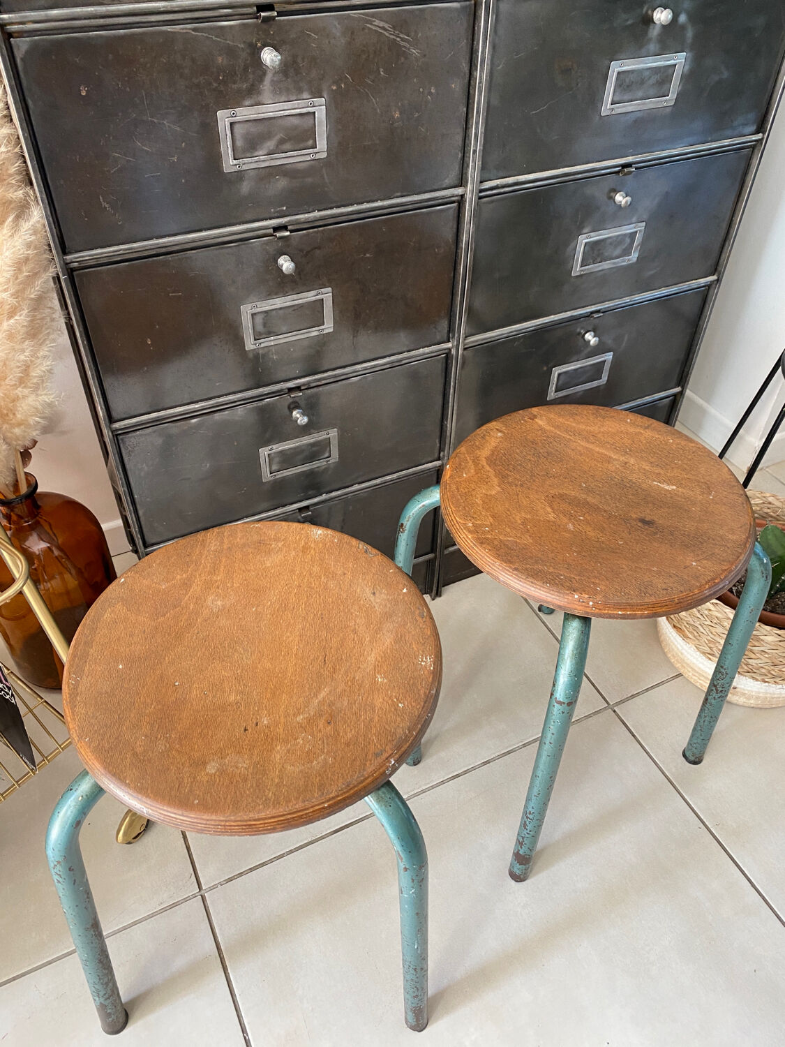 Pair of school stools