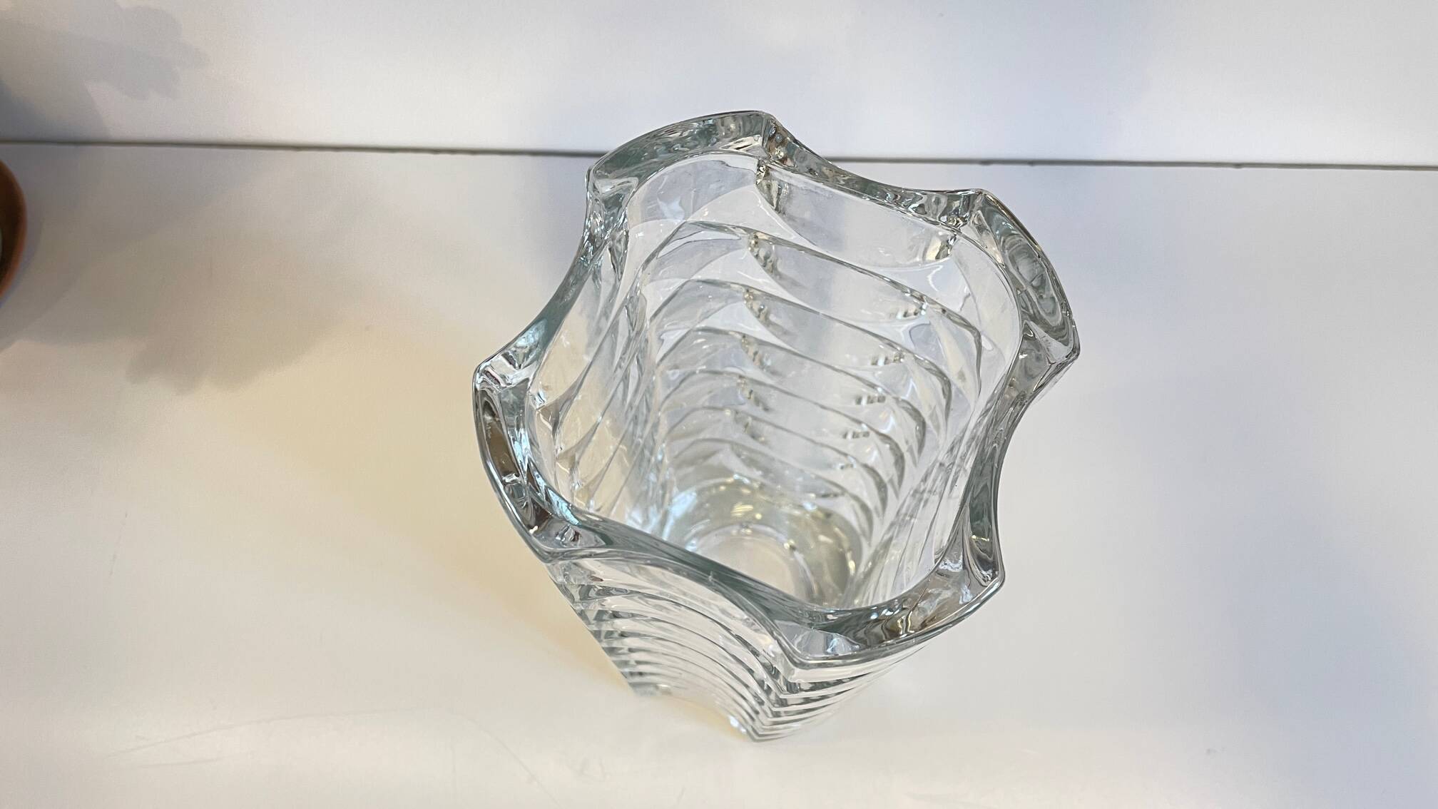 Geometric semi-crystal vase 1950s