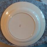 Old round earthenware dish from kg luneville with brown floral decoration