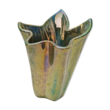 Iridescent ceramic vase Vichy enamels by A. Cytère