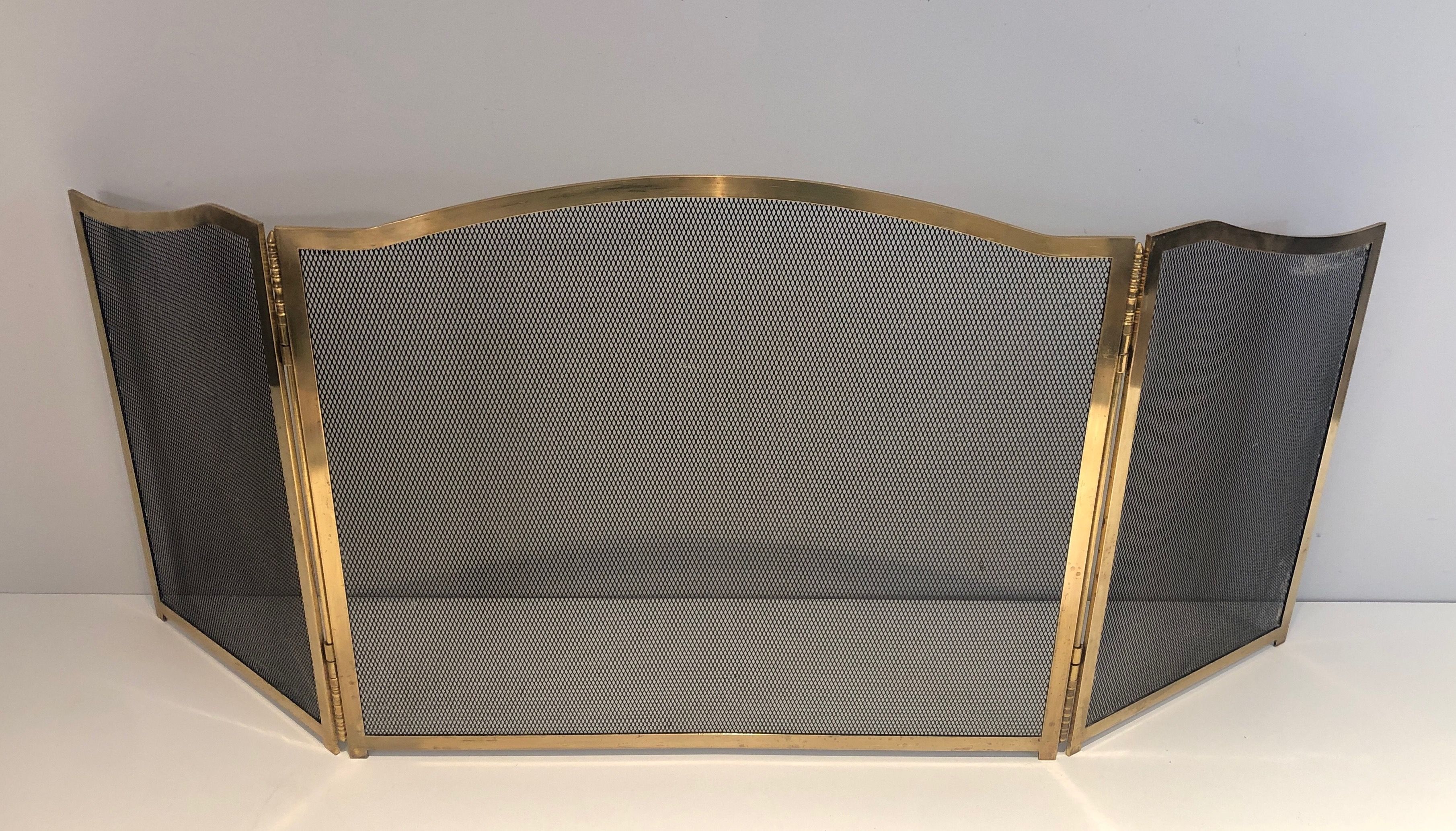 Brass fire screen