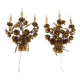 Pair of brass appliques. France, 1960s.