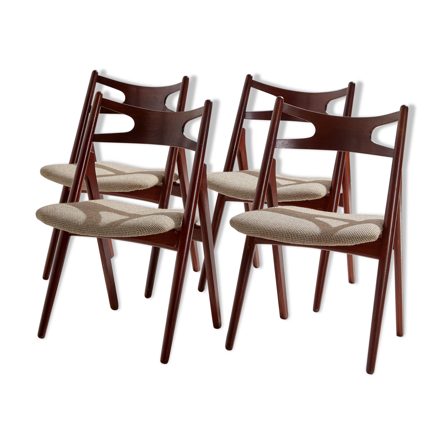 Model CH29P Sawbuck teak dining chairs by Hans J. Wegner for Carl Hansen & Søn, Set of 4