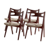 Model CH29P Sawbuck teak dining chairs by Hans J. Wegner for Carl Hansen & Søn, Set of 4