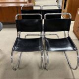 set of 4 MR side chairs by Ludwig Mies Van Der Rohe, Fasem edition, 1983