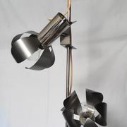 Chrome metal flower chandelier from the 70s