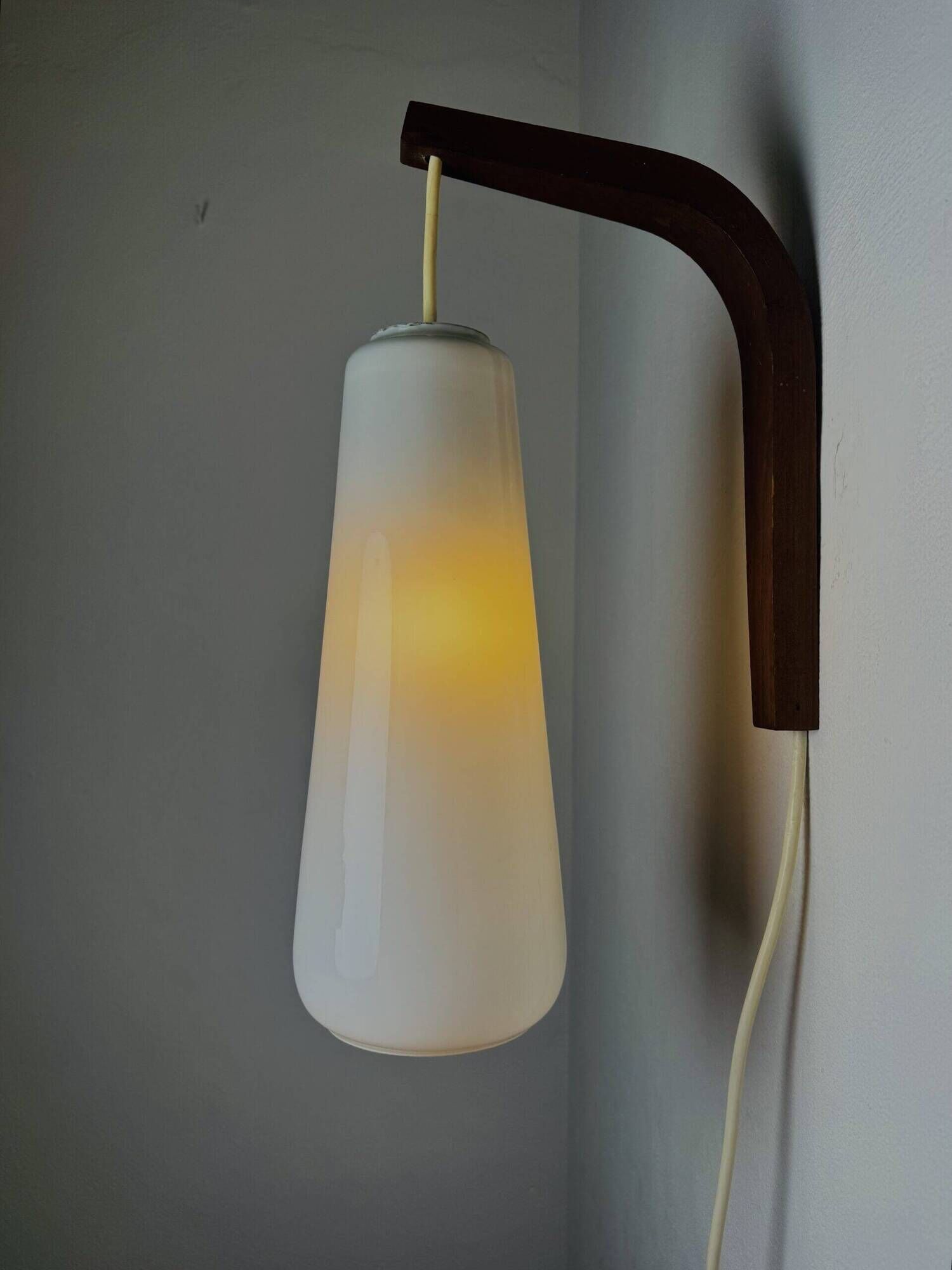 Cylinder Wall Light In Milk Glass By Michael Bang For Holmegaard, Denmark 1980S