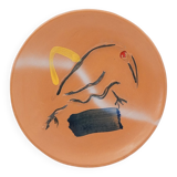 Kiwi Landscape Plate in Ceramic by Sergio Dangelo for Mazzotti Albisola, 1980s