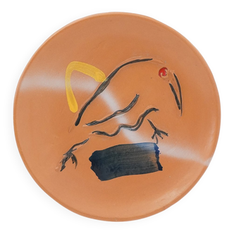 Kiwi Landscape Plate in Ceramic by Sergio Dangelo for Mazzotti Albisola, 1980s