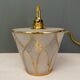 Vintage art deco tulip walker in white and golden frosted glass