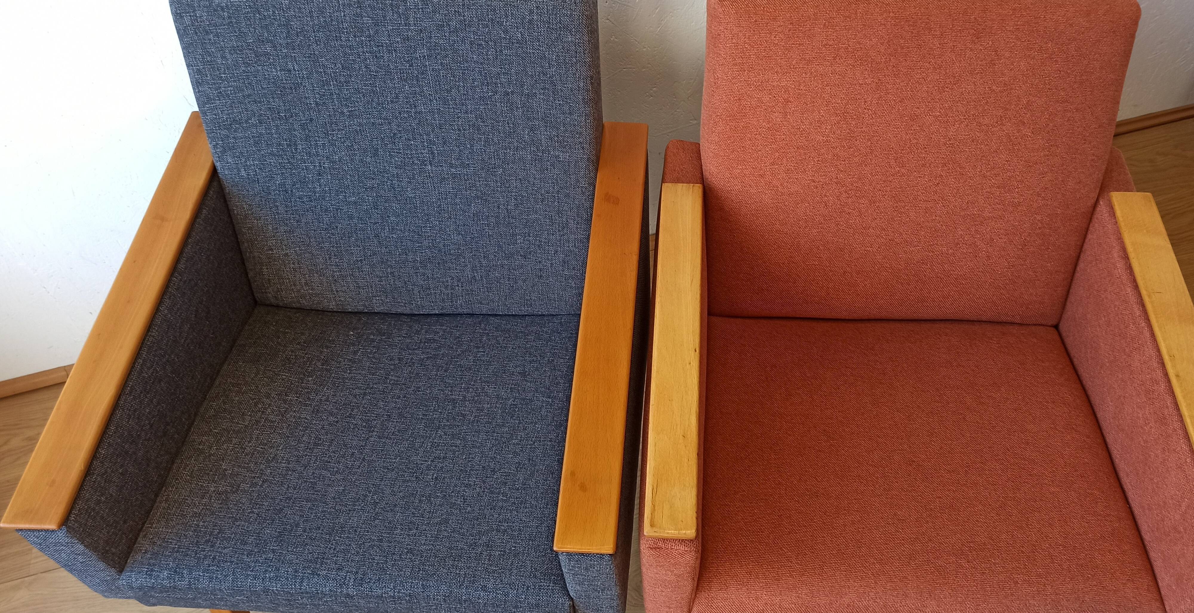 Fauteuils modernes du milieu du siècle 1970. Ensemble de 2.