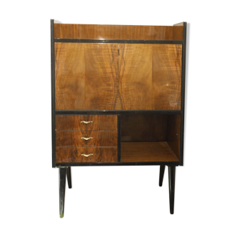 Bahut secretary wood laqué 70s