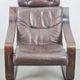 Vintage Armchair in Brown Leather and Bentwood attributed to Coja, 1970s