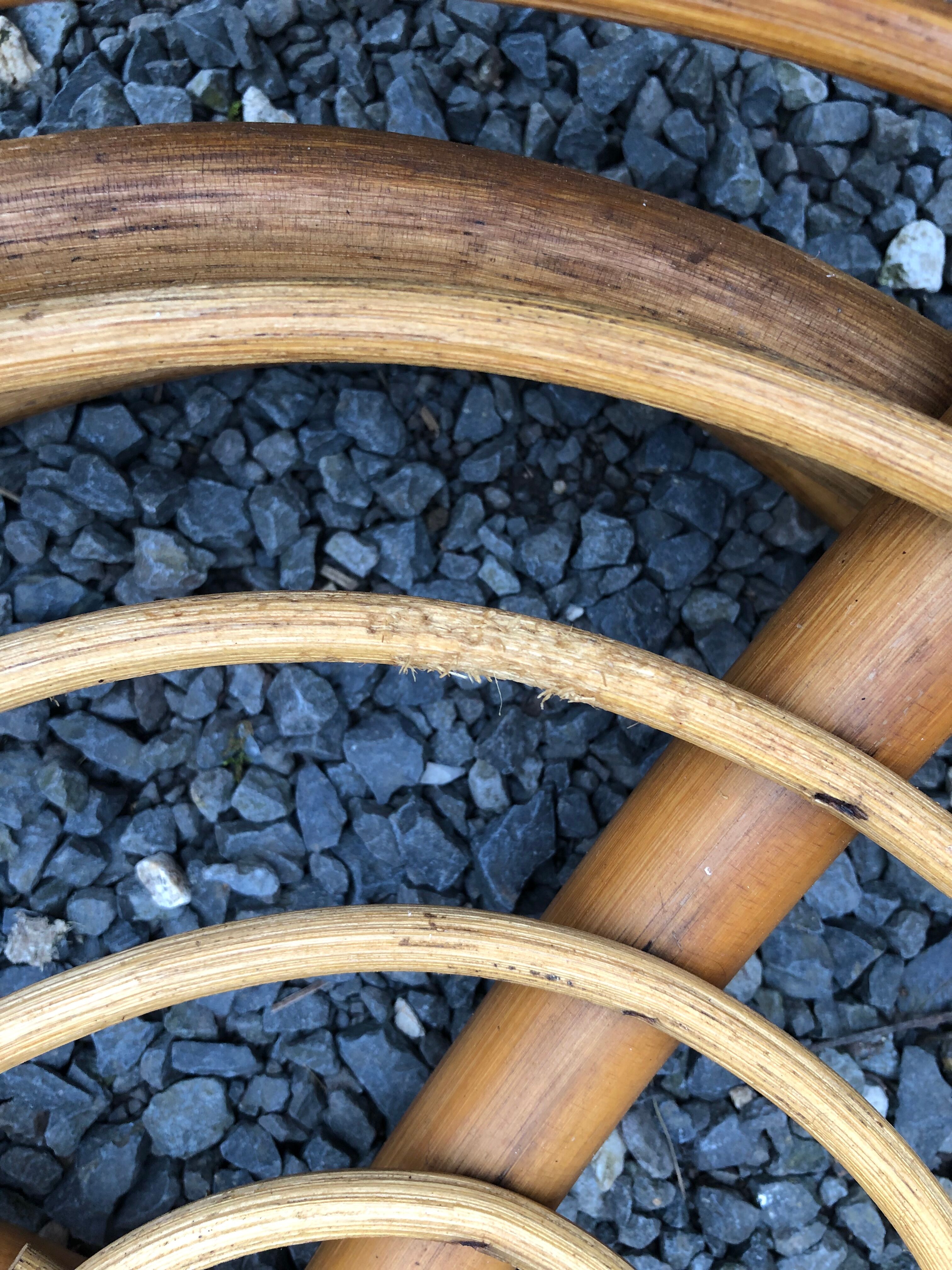 Rattan and glass coffee table