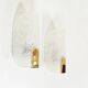 Large pair of wall lamps in brass & glass by Hillebrand