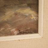 Italian seascape painting in impressionist-style from 20th century