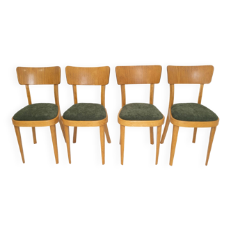 Un ensemble de chaises ton tchécoslovaquie années 1960.