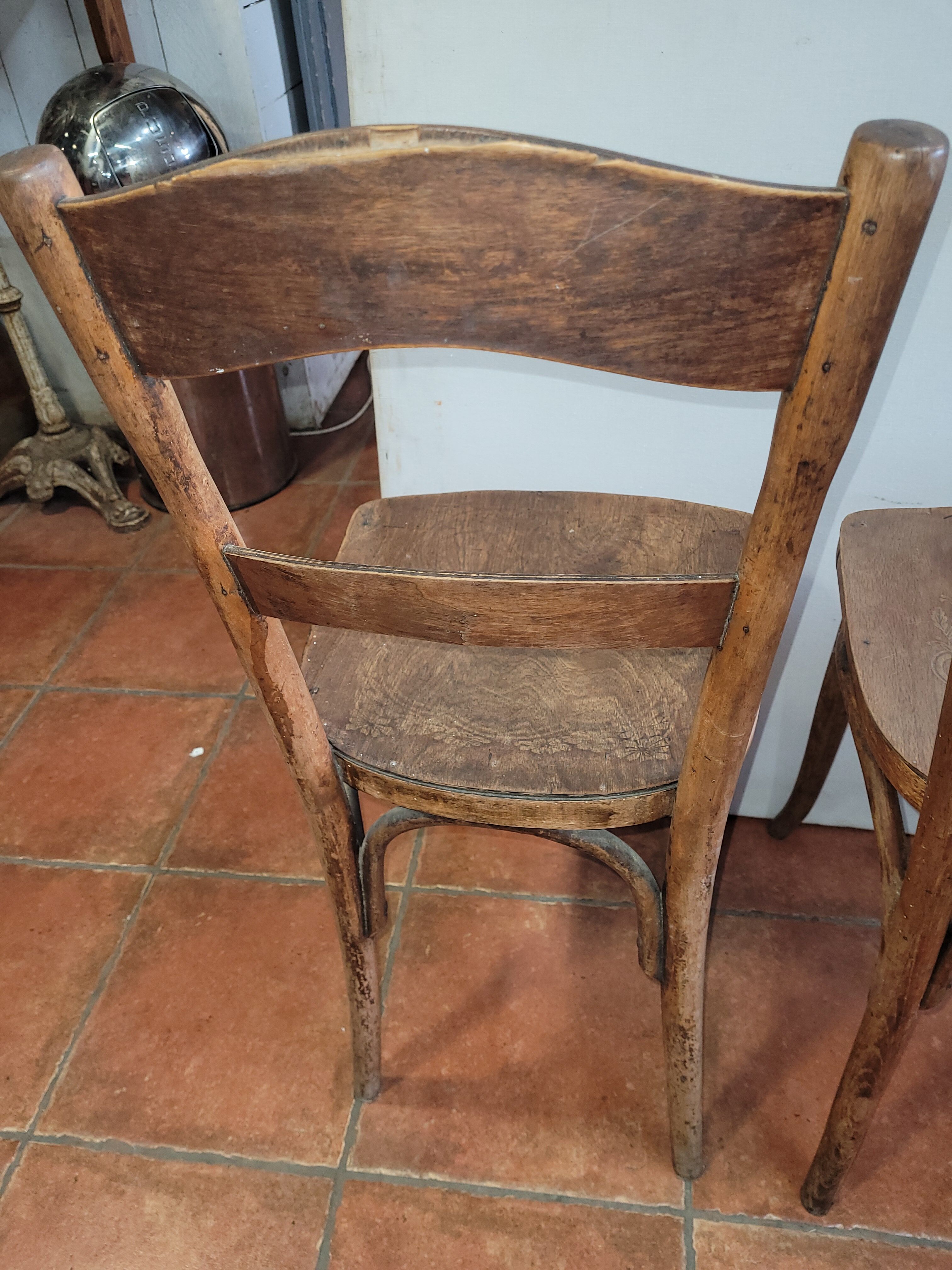 4 antique bistro chairs