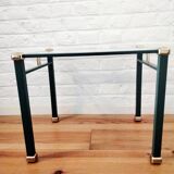 Side table end of sofa in vintage green metal