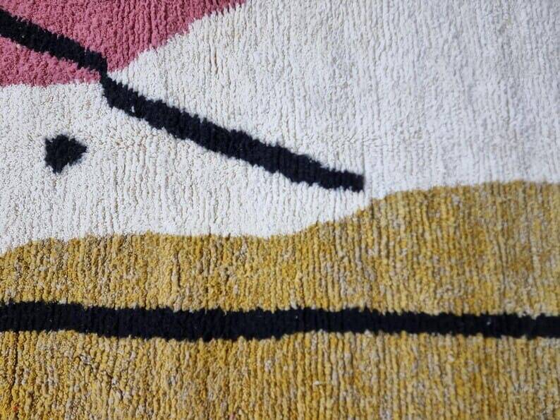 Handmade traditional Beni Ouarain rug, colourful, 150/250 cm.