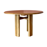 Table ronde en orme massif vintage