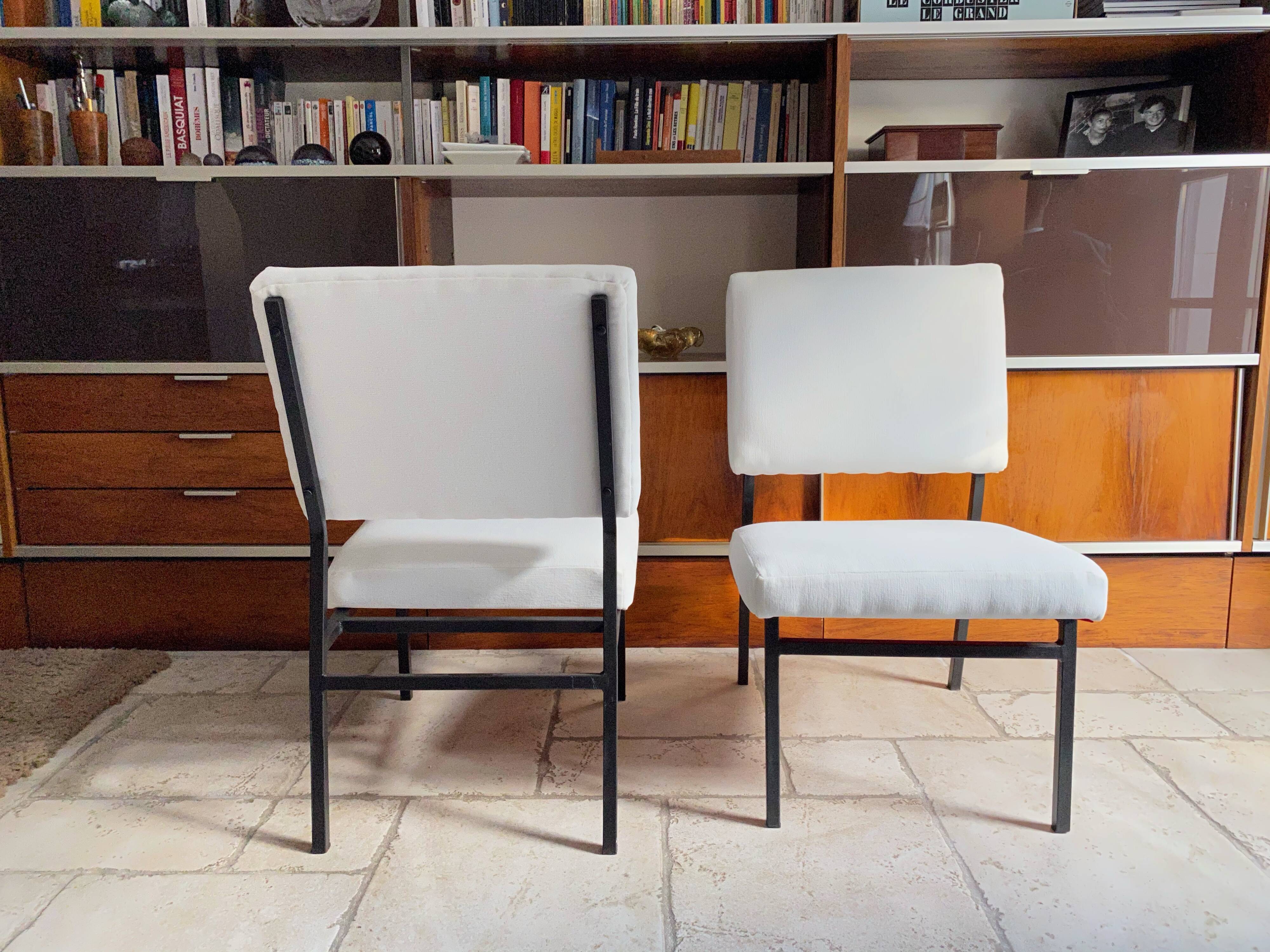 Pair of designer armchairs by Paul Geoffroy published by Airborne 1960