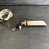 Old black metal and brass wall light, adjustable, 1930s.