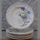 6 Longchamp Marguerite blue earthenware plates