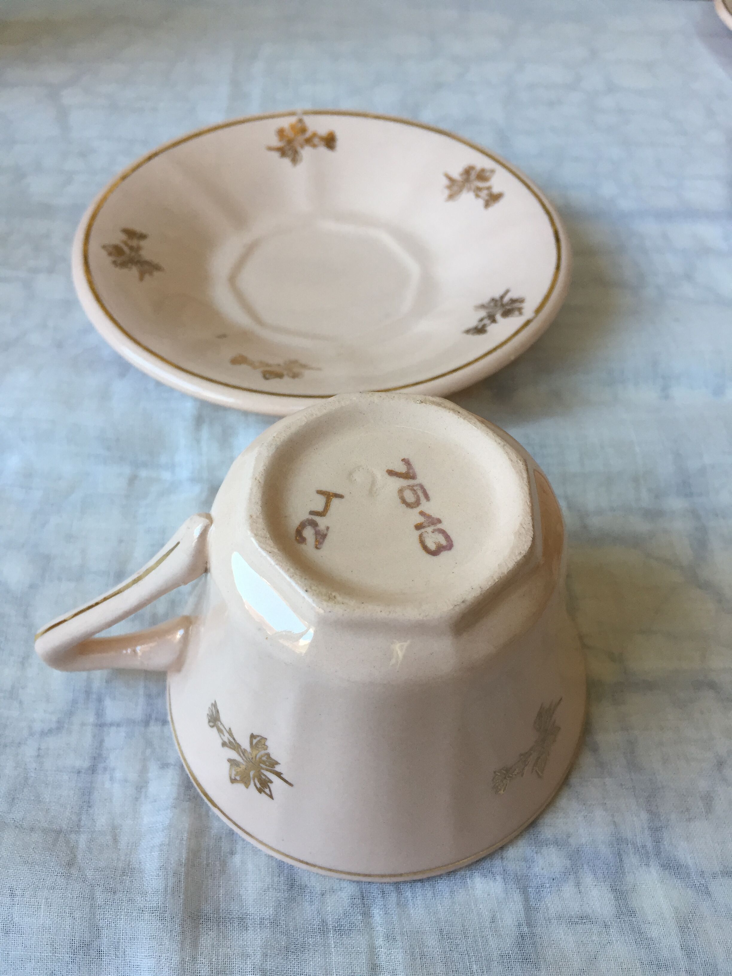 Art deco coffee service in rosé earthenware