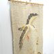 Tapisserie héron suspendu mural oiseau vintage