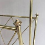 Porte-revues de style néoclassique en laiton et tablette de verre de la Maison Jansen