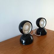 Set of 2 vintage black and white Eclisse lamps - Magistretti for Artemide