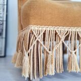 Golden yellow velvet toad armchair