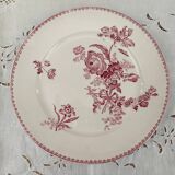 Assiette plate Art Nouveau fin 19e U&C Sarreguemines Digoin modèle Fontange