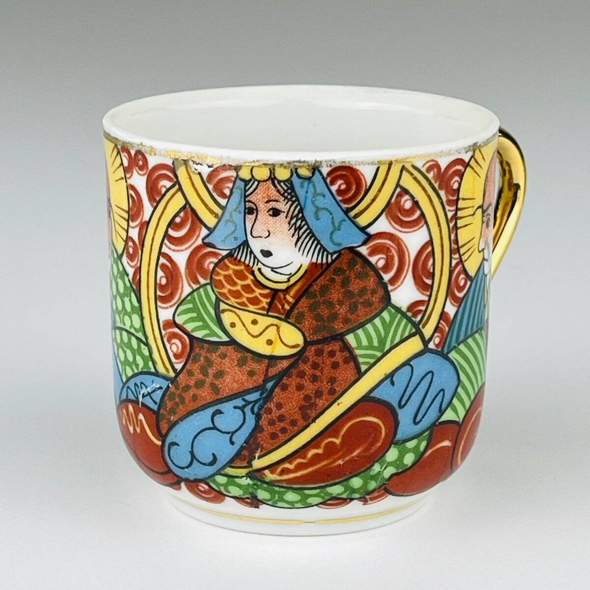 Japanese porcelain coffee service Lithophane Geisha, 1950s, set of 10.