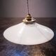 Old pendant lamp in white opaline Art Deco 1930 Ø 25 cm