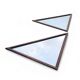 2 x oak wood triangle mirror / facet cut edges