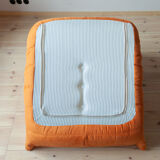 Set of 3 togo sofas in orange fabric model designed by Michel Ducaroy 1973