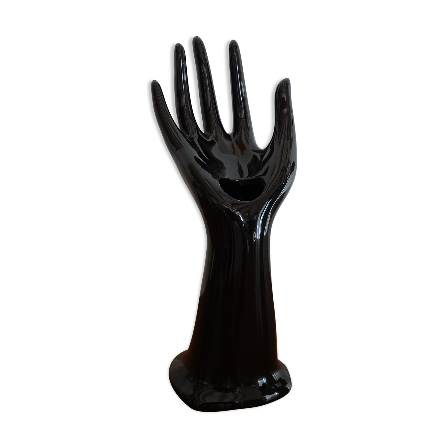 Main céramique noire porte bague vintage