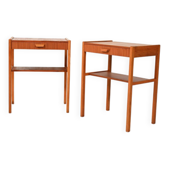 Pair of Scandinavian teak bedside tables from the 1960s