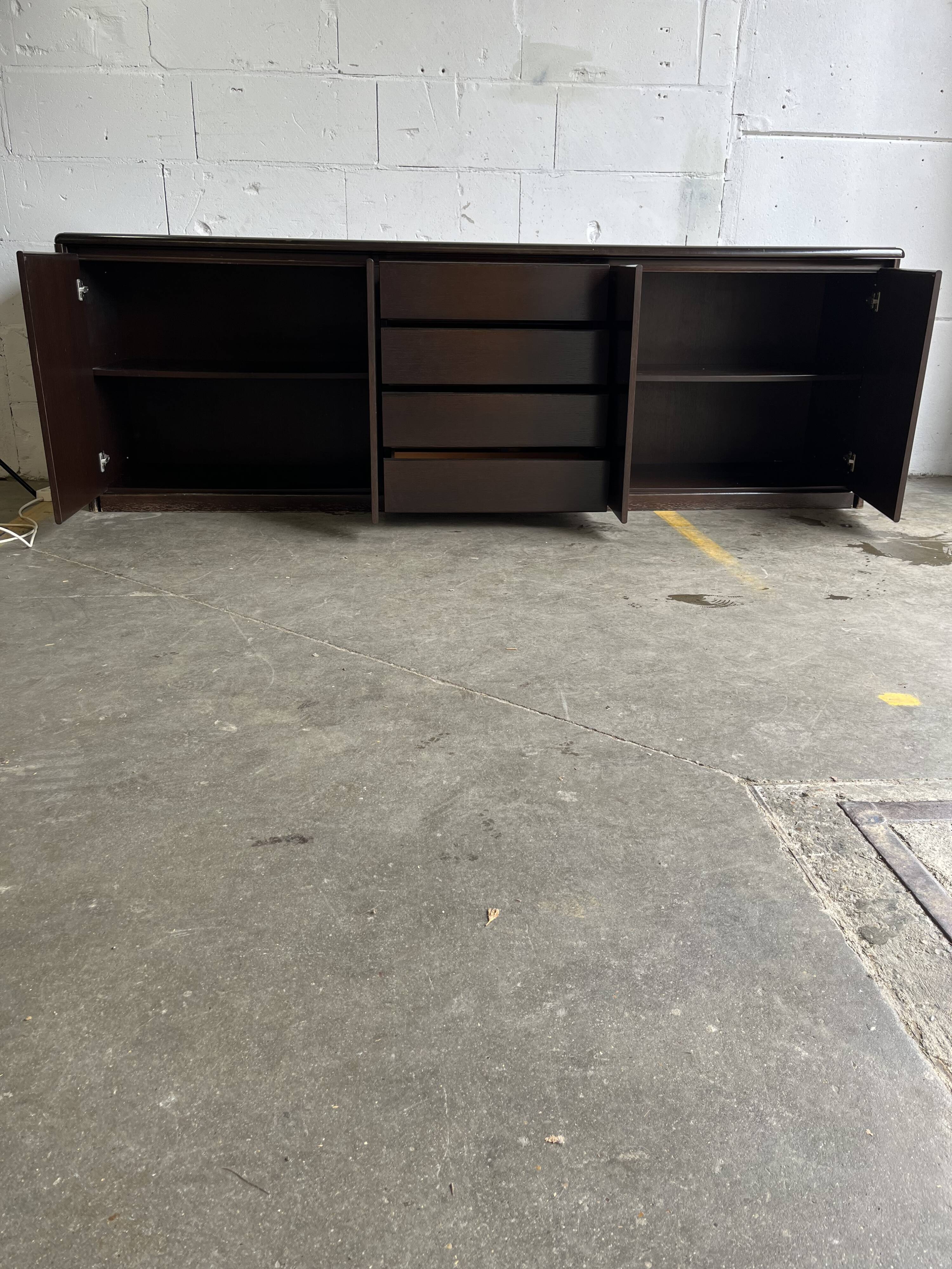 Vintage Sideboard | Minimalist Low Cabinet | Dark Wood – Elegant & Timeless