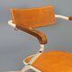 Vintage chair in enamelled metal and wood, Italian design, 1960s.
